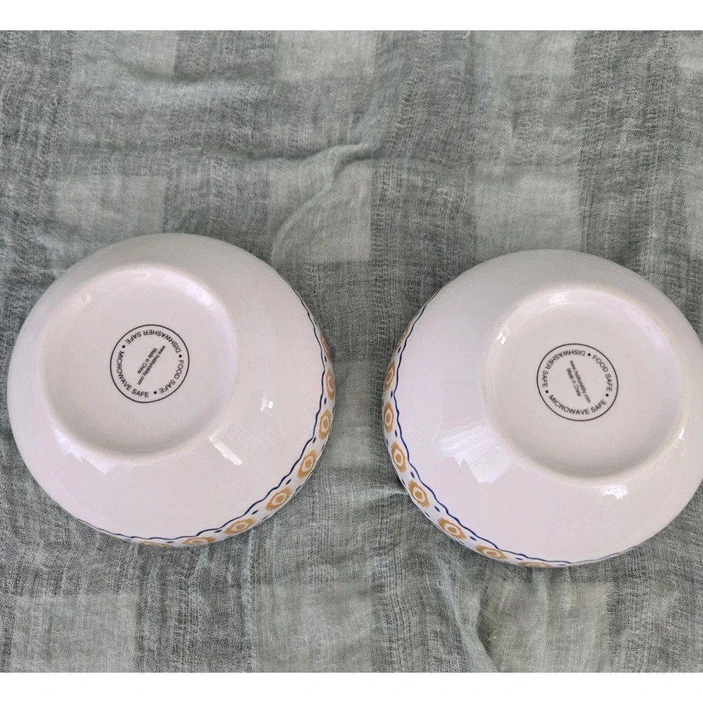 Hobby‎ Lobby The Spring Shop Set Of 2 Cereal Soup Ceramic Colorful Bowls 5.75